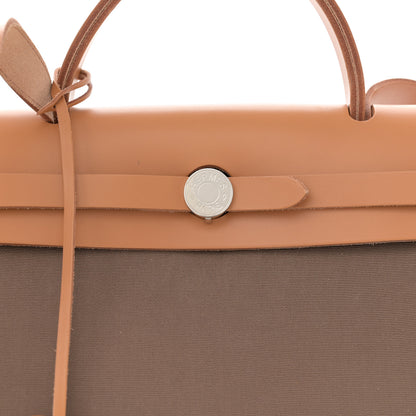 Hermes Military Toile Vache Hunter Herbag Zip Retourne 31 PM Etoupe Dune 9 of 12