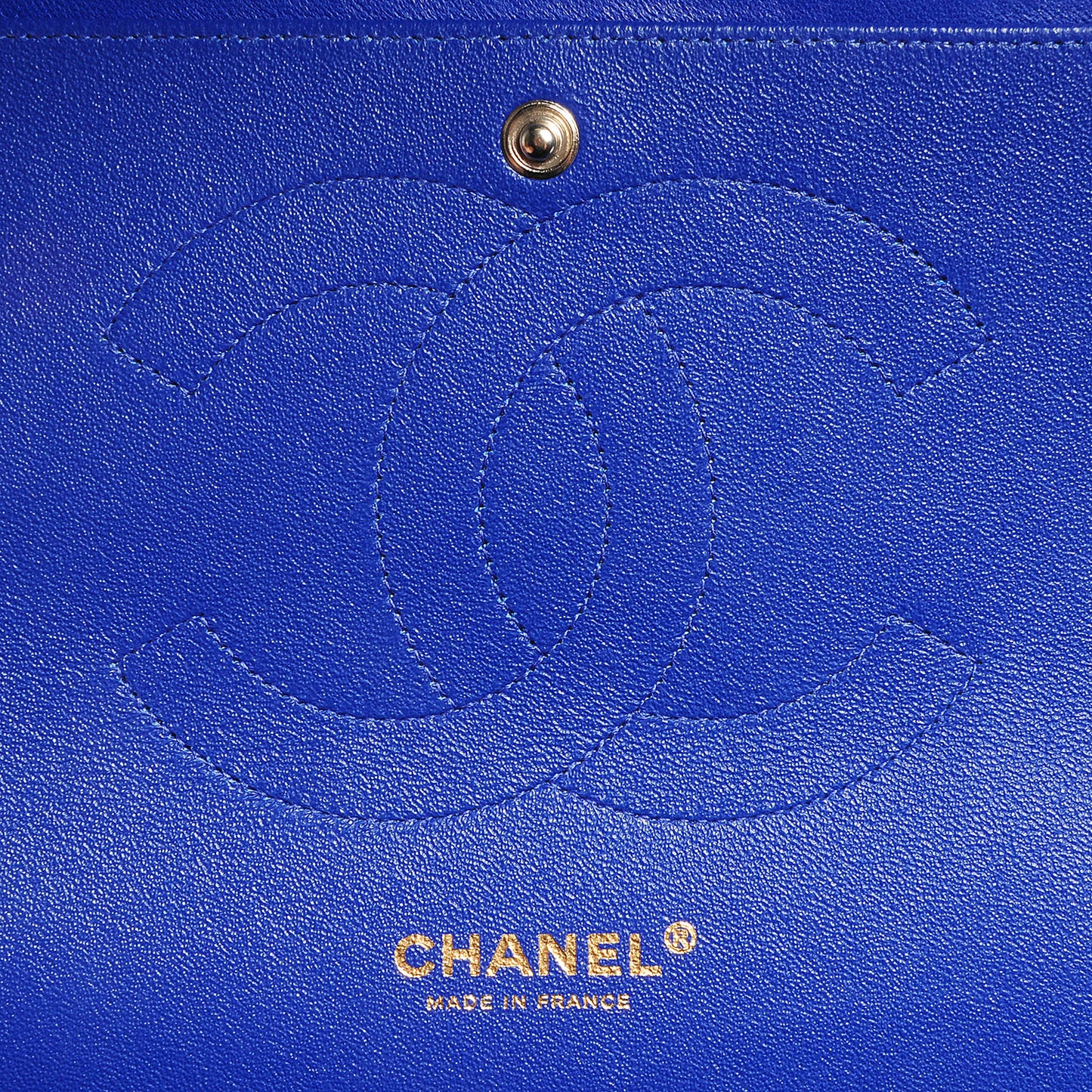 Lambskin Quilted Jumbo Double Flap Dark Blue