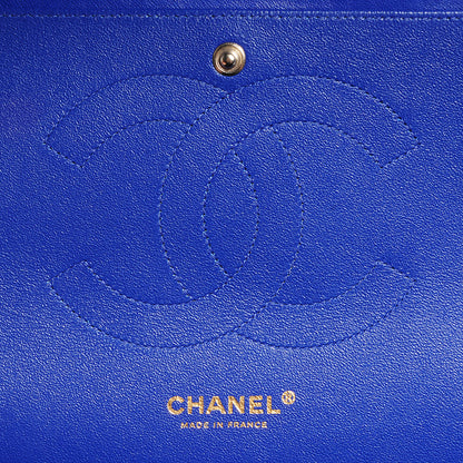 Chanel Lambskin Quilted Jumbo Double Flap Dark Blue 8 of 9