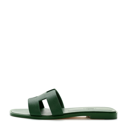 Hermes Epsom Oran Sandals 36.5 Vert Cactus 1 of 9