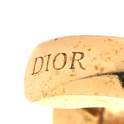 Christian Dior Metal CD Hoop Drop Earrings Gold 4 of 5