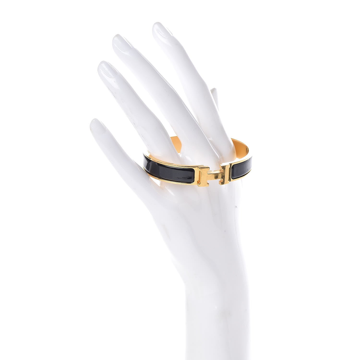 Hermes Enamel Narrow Clic Clac H Bracelet GM Black 2 of 4