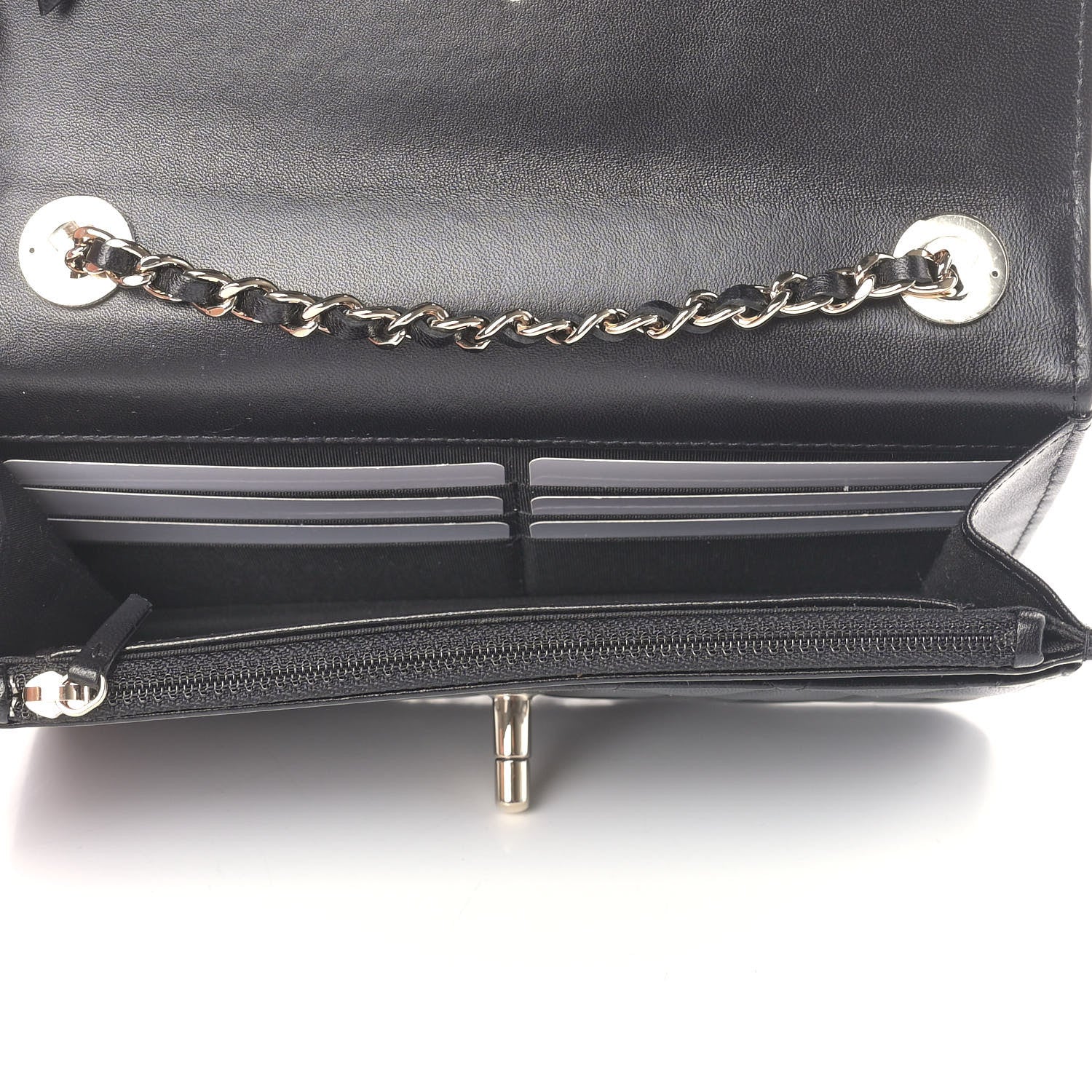 Chanel Lambskin Quilted Trendy CC Wallet On Chain WOC Black 5 of 10