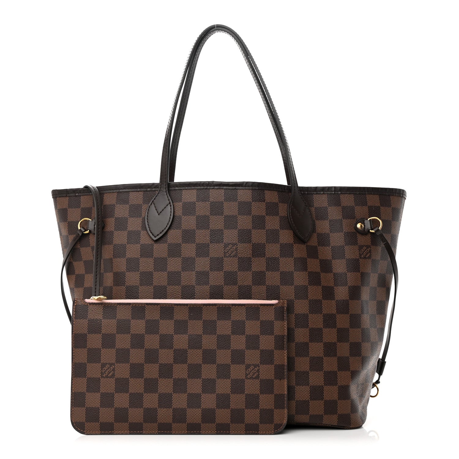 Louis Vuitton Damier Ebene Neo Neverfull MM Rose Ballerine 1 of 19