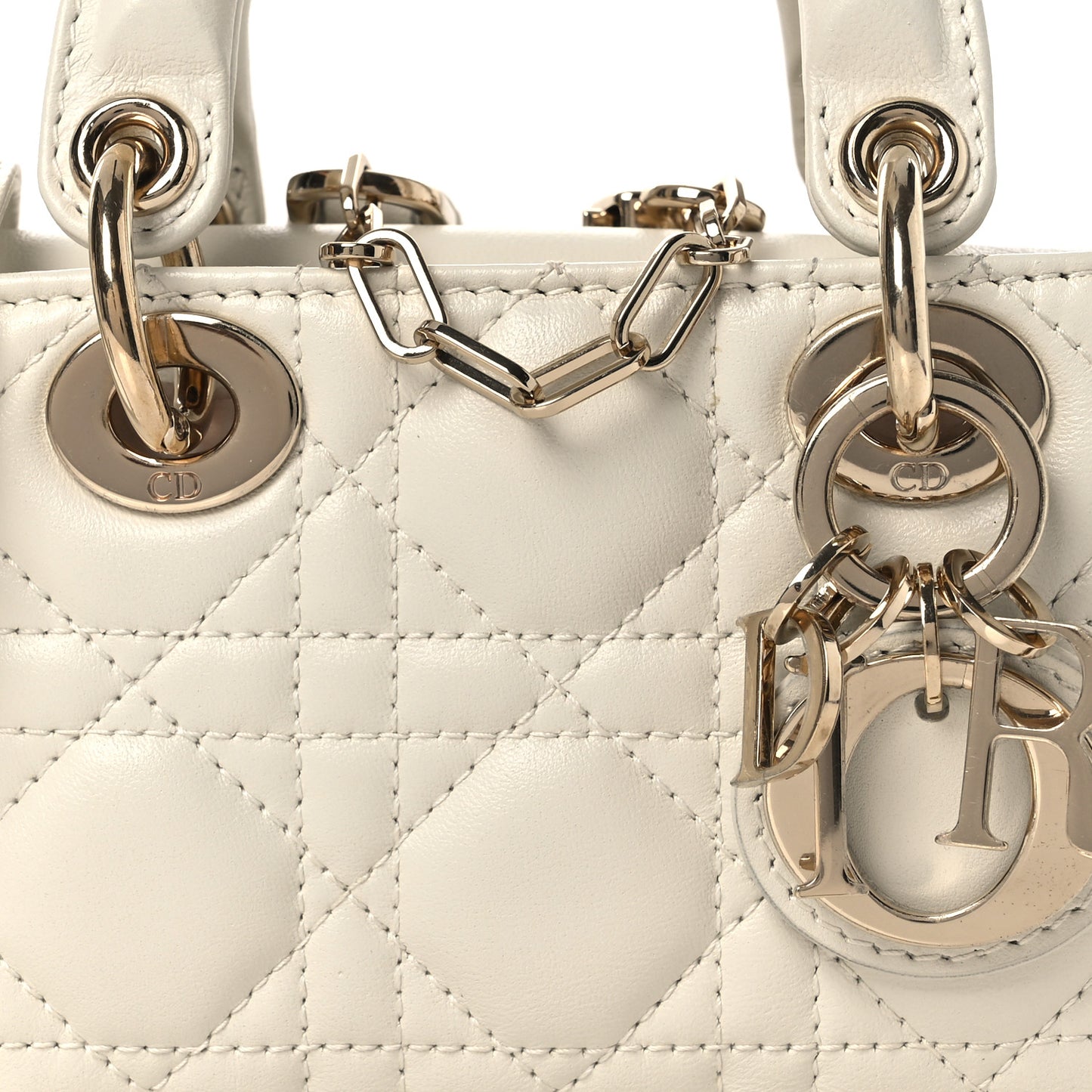 Lambskin Cannage Micro Lady D-Joy Latte