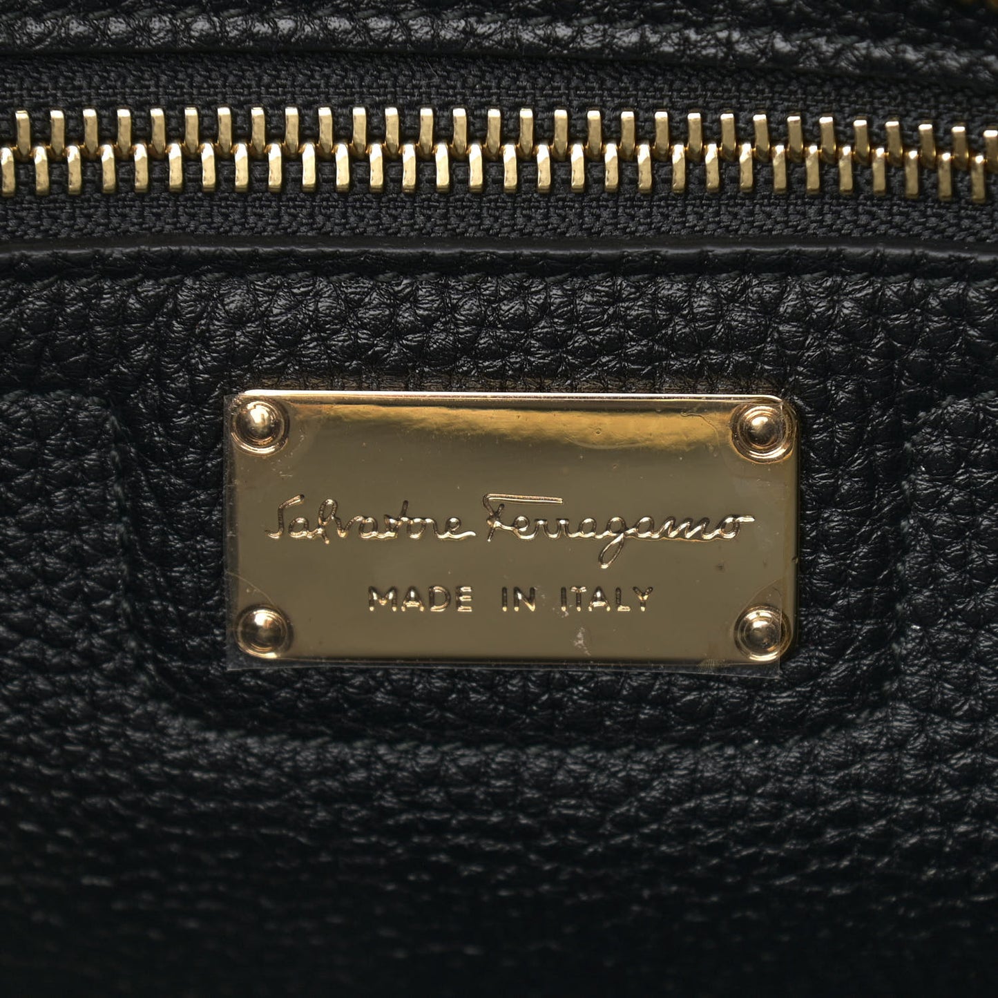 Hammered Calfskin Double Handle Small Amy Tote Black