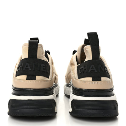 Chanel Velvet Calfskin Mixed Fibers CC Sneakers 40 Beige 5 of 9