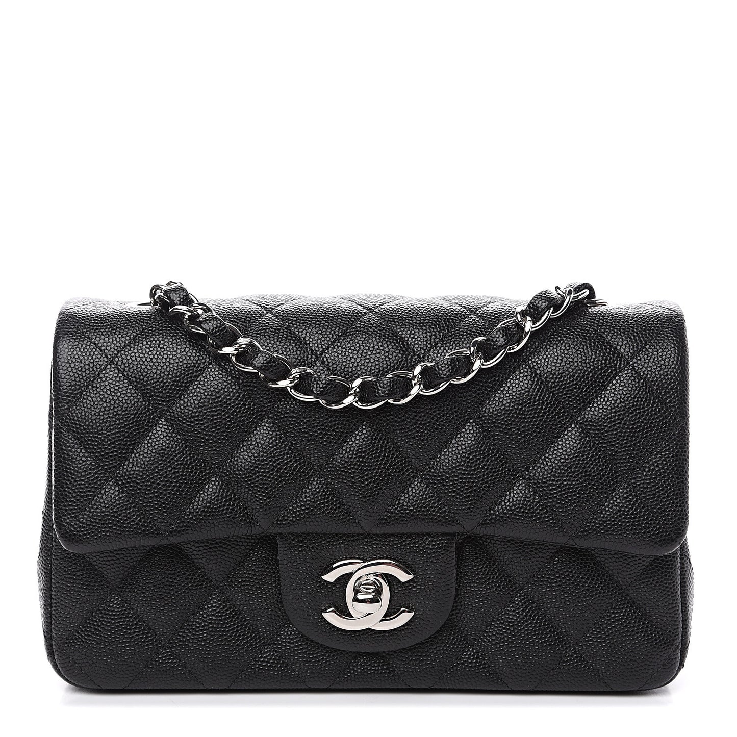 Caviar Quilted Mini Rectangular Flap Black