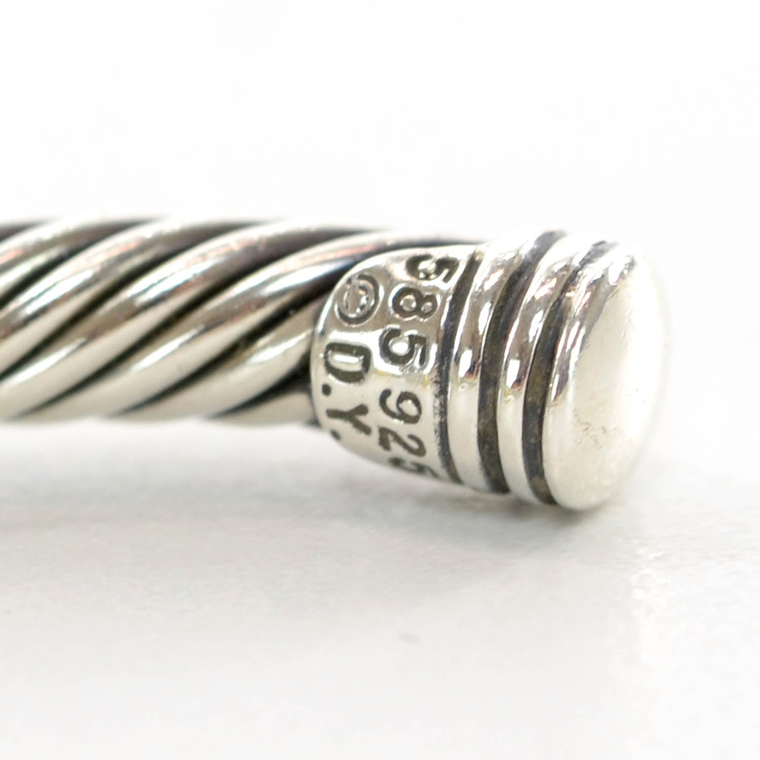 David Yurman Sterling Silver 14K Yellow Gold 5mm Cable Classics Two Station Bracelet 7 of 7