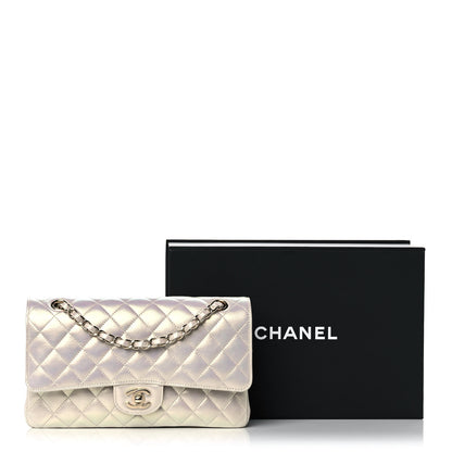 Chanel Iridescent Lambskin Quilted Medium Double Flap Ivory 11 of 11