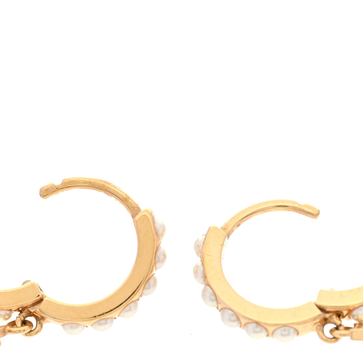 Pearl Hoop Earrings Gold
