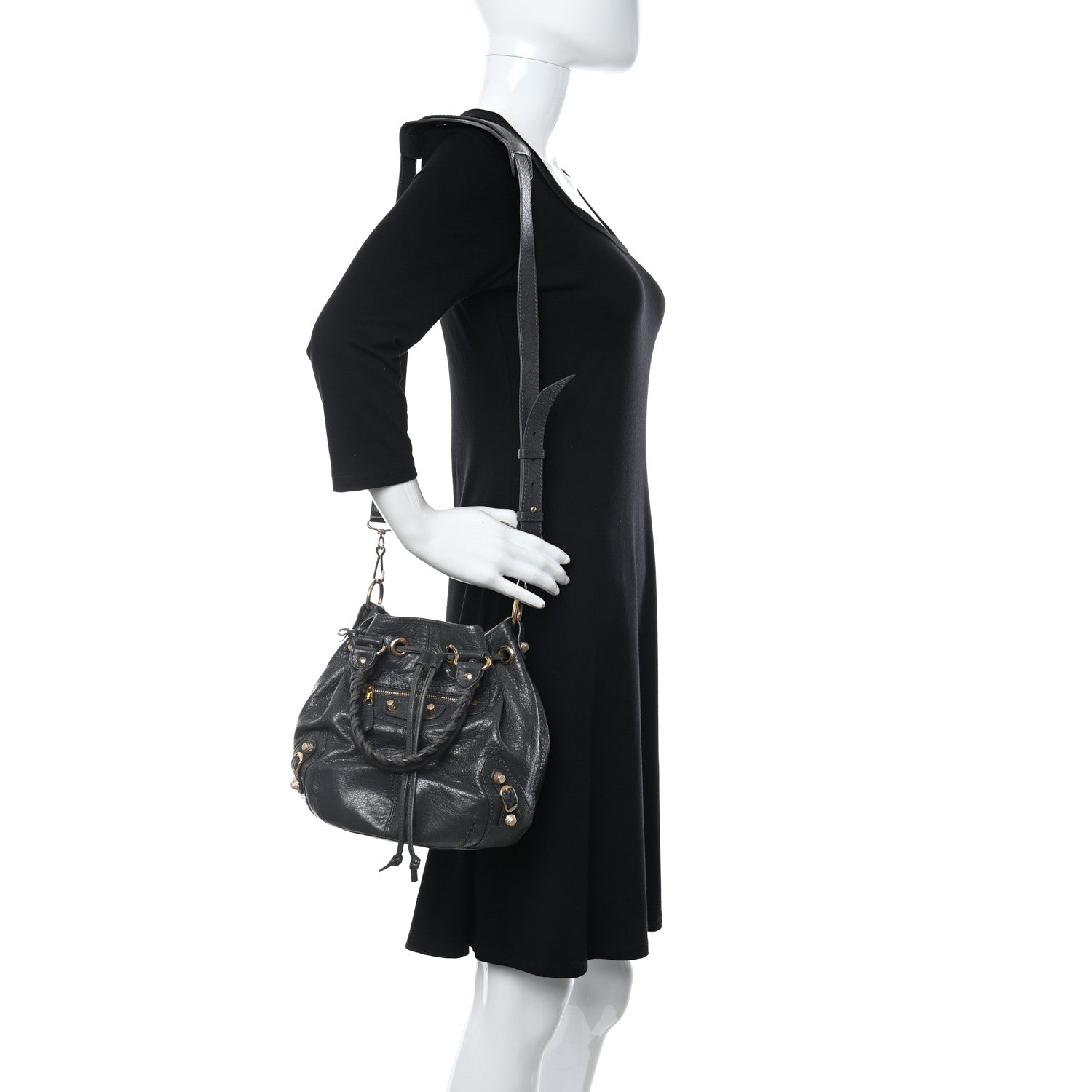 Balenciaga Agneau Giant 12 Gold Hardware Mini Pompon Gris Fossile 2 of 10