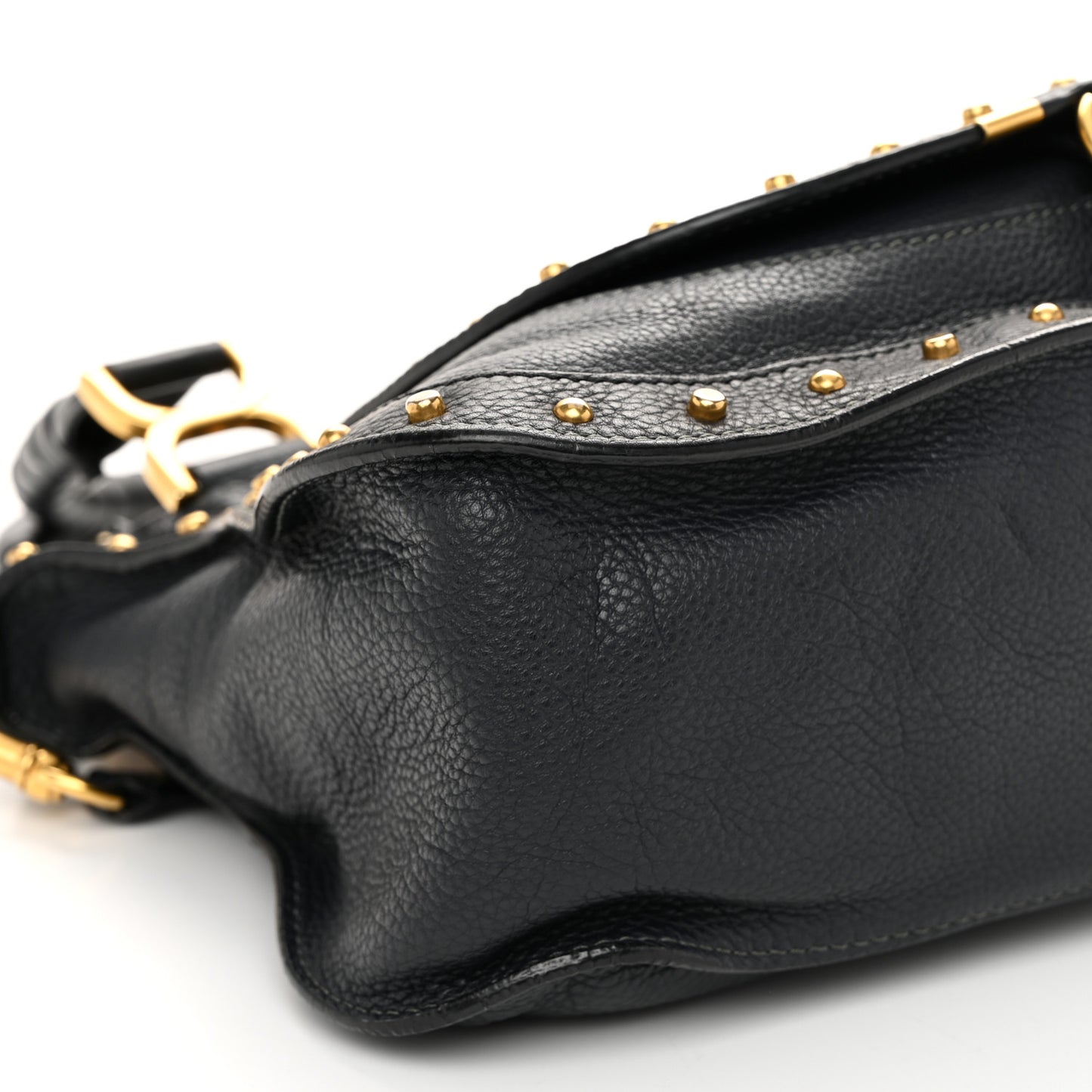 Calfskin Studded Medium Marcie Satchel Black