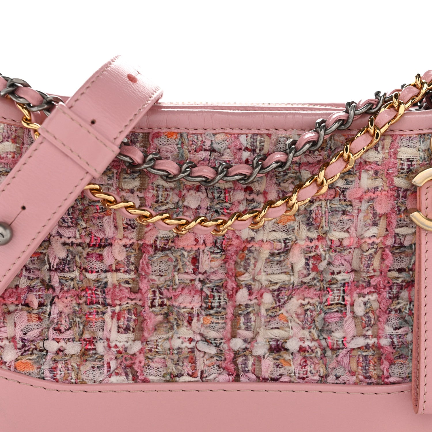 Chanel Tweed Calfskin Small Gabrielle Hobo Light Pink 8 of 10