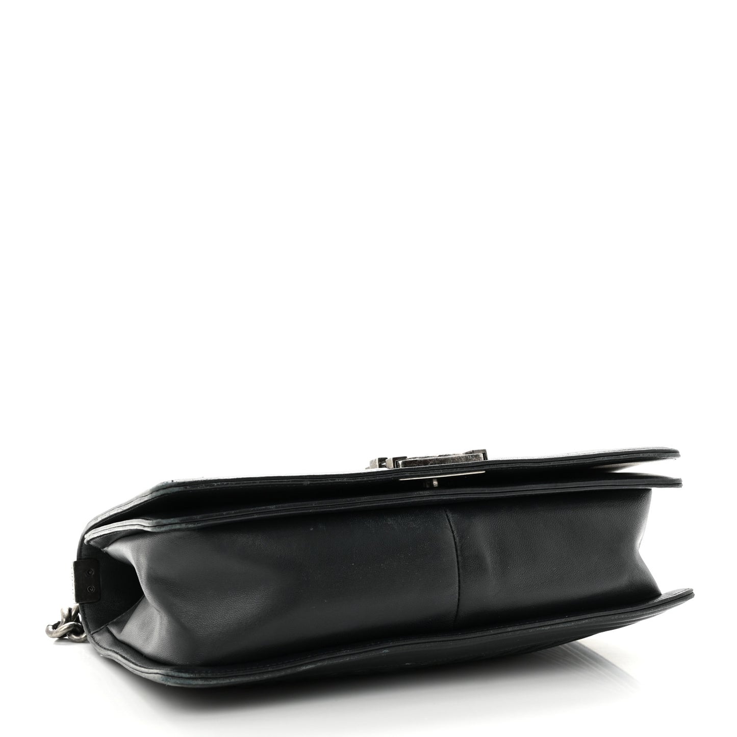 Calfskin Chevron Quilted New Medium Boy Flap Black