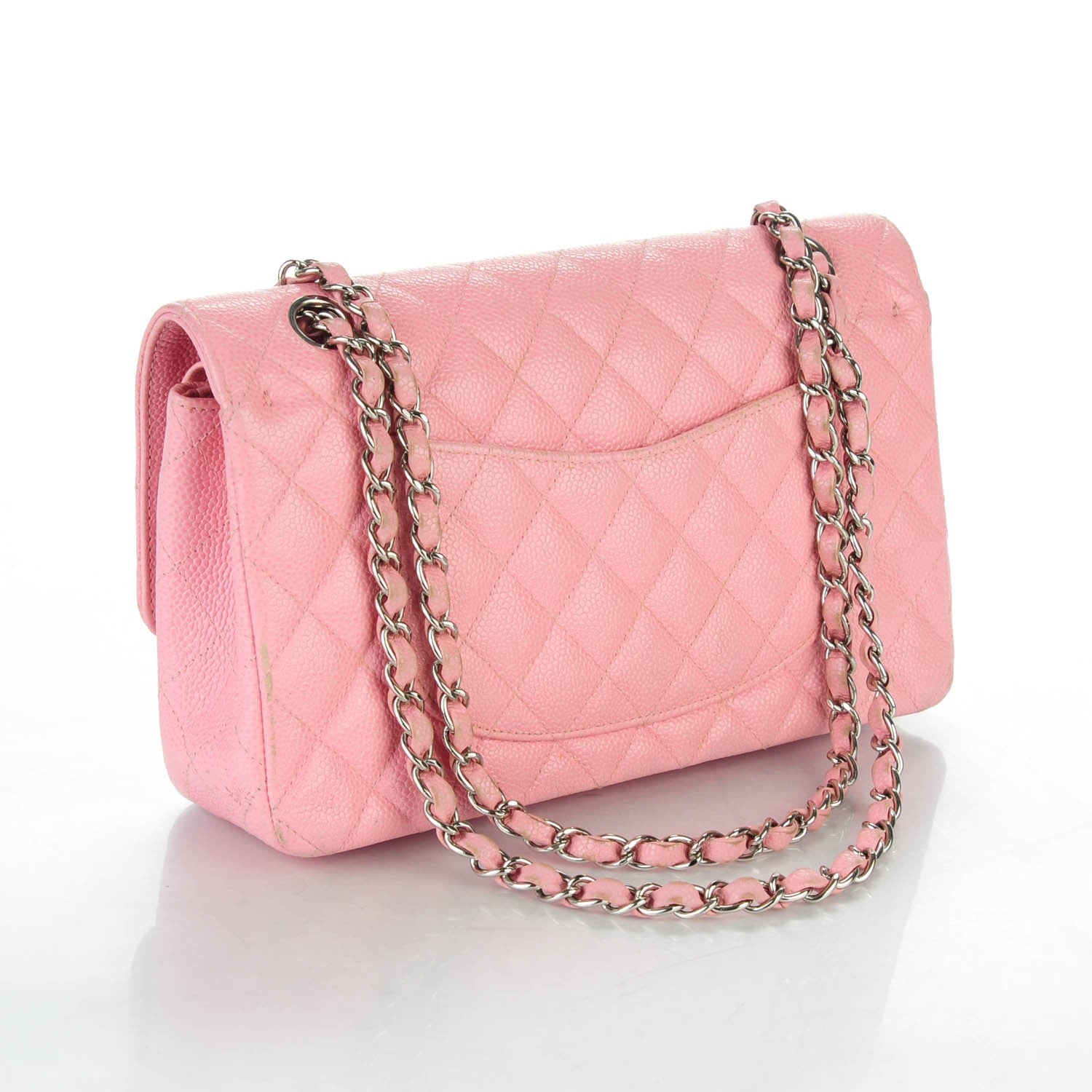 Chanel Caviar Quilted Medium Double Flap Pink 3 of 10