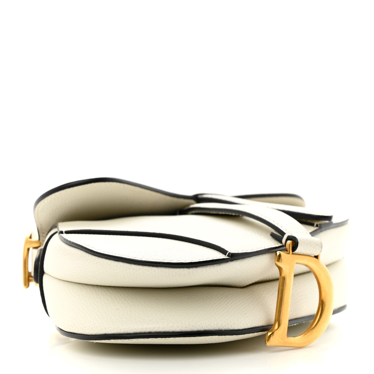 Christian Dior Grained Calfskin Mini Saddle Bag White 4 of 10