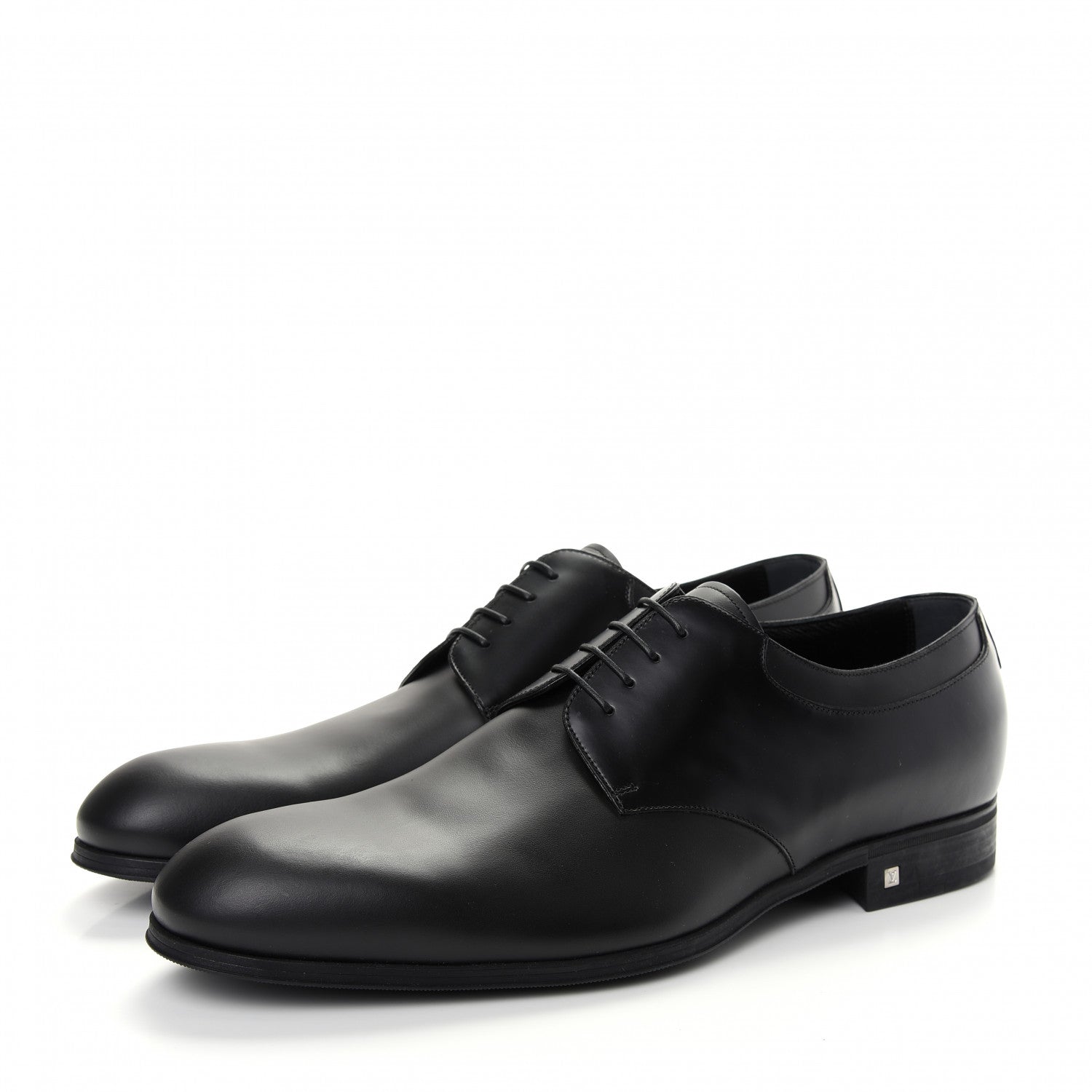 Louis Vuitton Lambskin Mens Derby Lace Up Shoes 9.5 Black 3 of 10