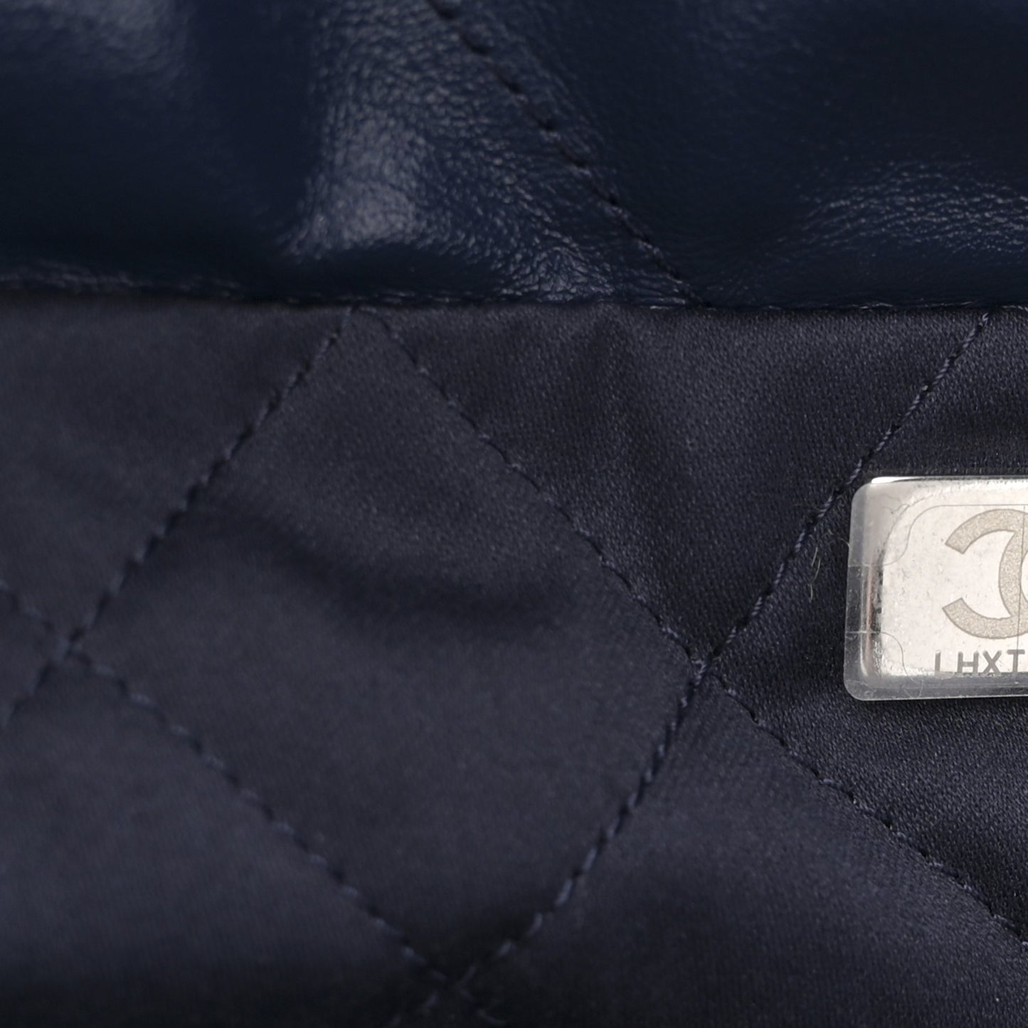 Shiny Calfskin Quilted Small Chanel 22 Navy
