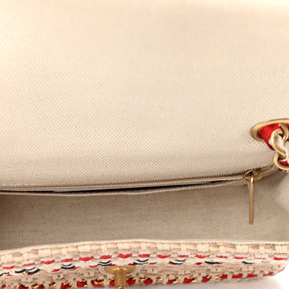 Chanel Tweed Chain Braid Mini Flap Beige White Red 5 of 10