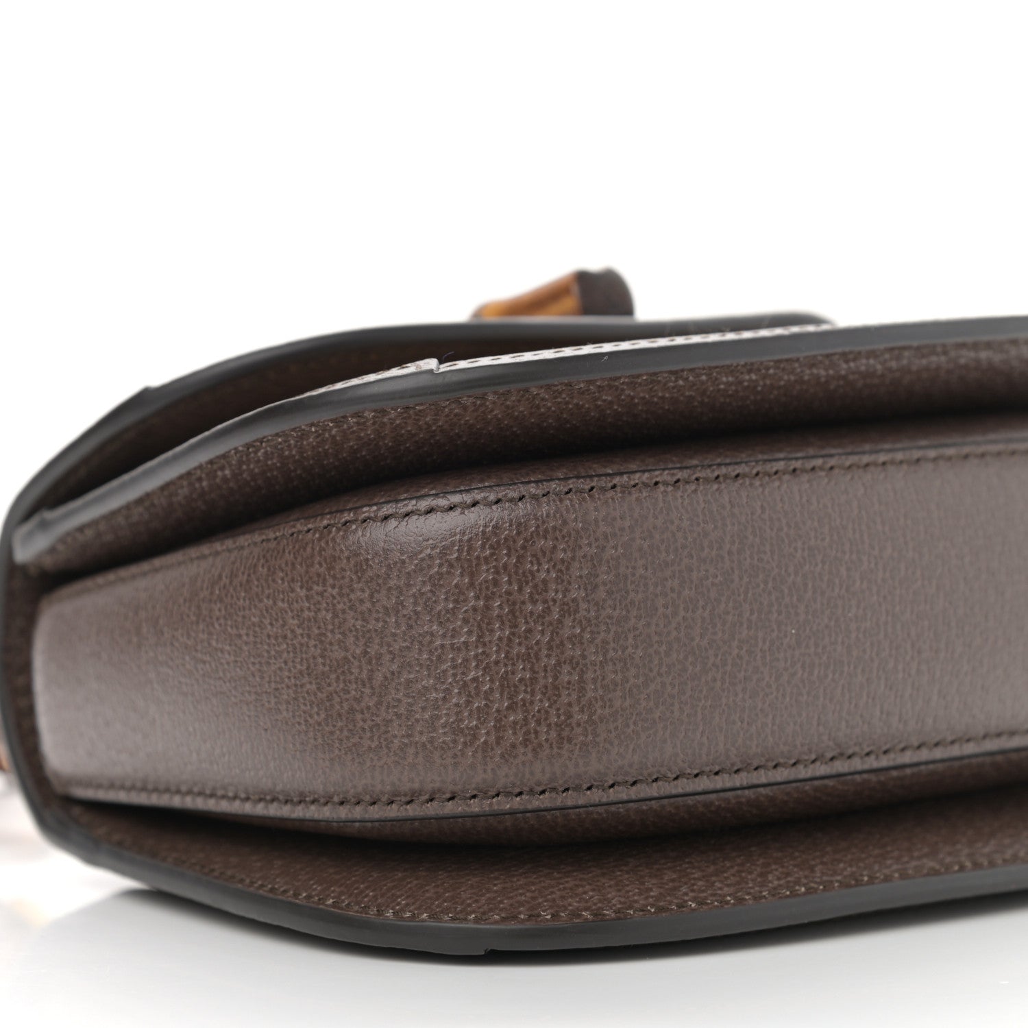 Gucci Monogram Jumbo GG Textured Dollar Calfskin Web Mini Bamboo 1947 Top Handle Bag Camel Ebony New Acero 9 of 11