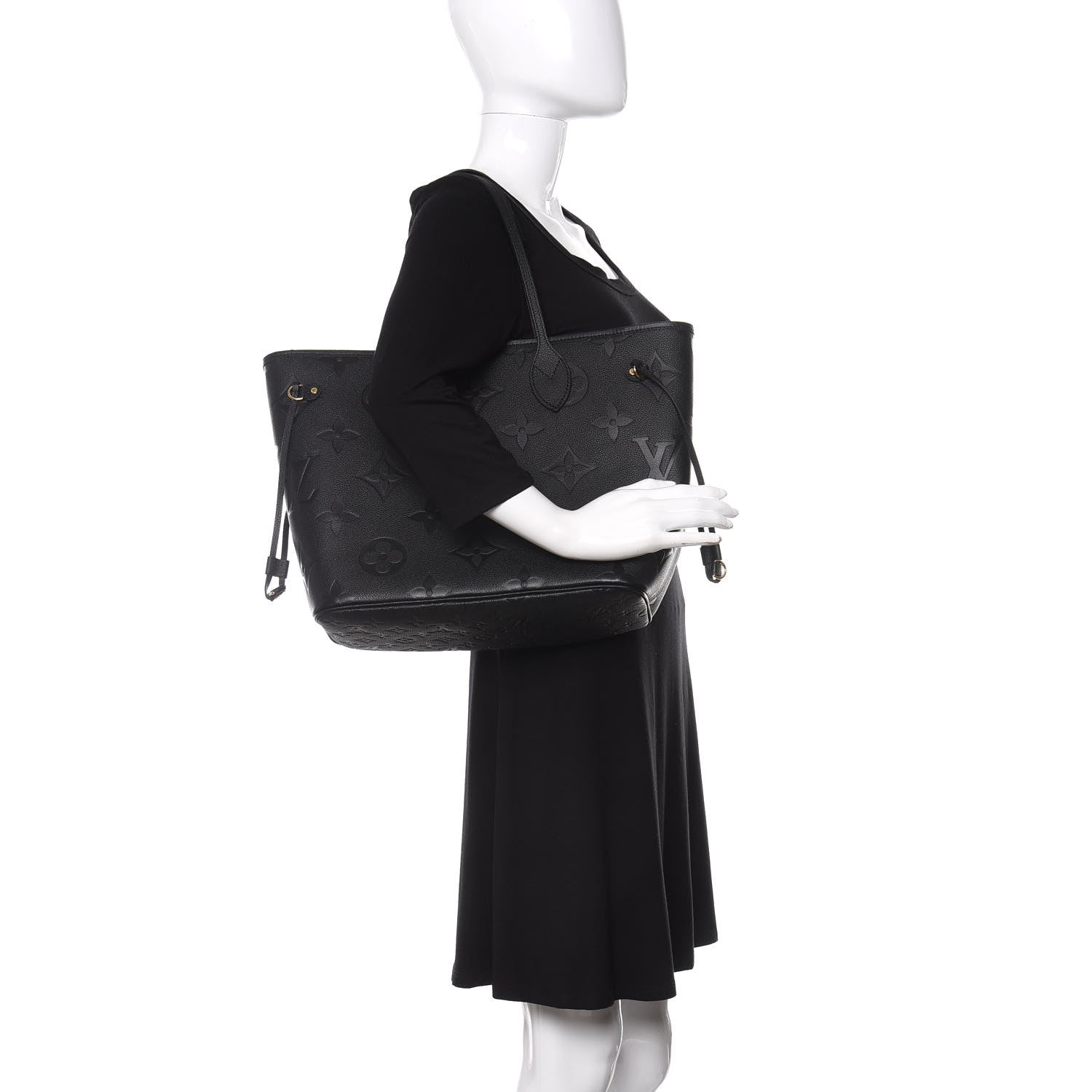 Louis Vuitton Empreinte Monogram Giant Neverfull MM Black 2 of 11
