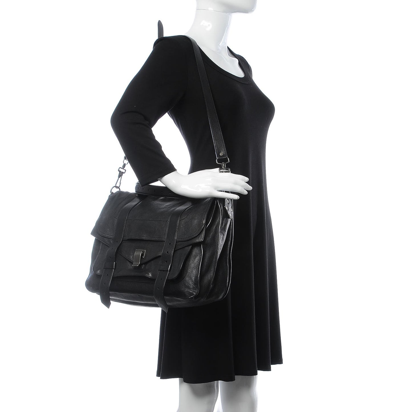Lambskin PS1 Large Satchel Black