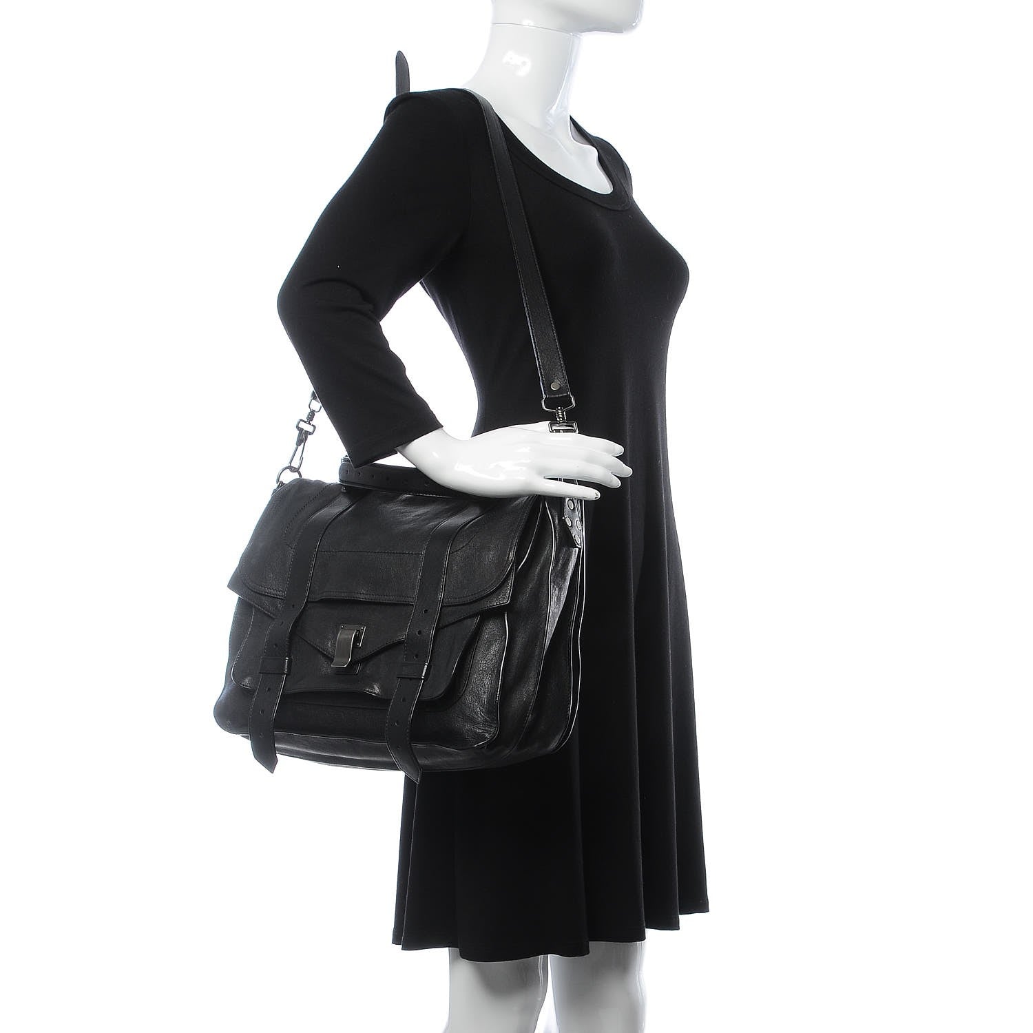 Proenza Schouler Lambskin PS1 Large Satchel Black 3 of 9