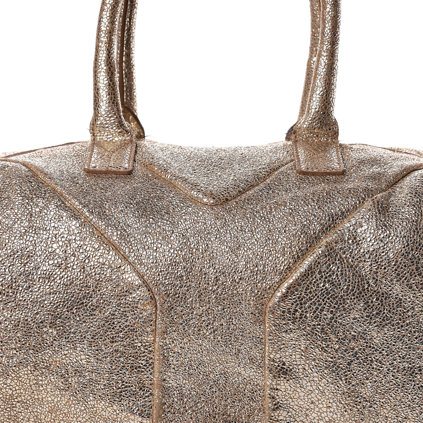 Volcano Crackled Calfskin Medium Easy Y Bag Gold