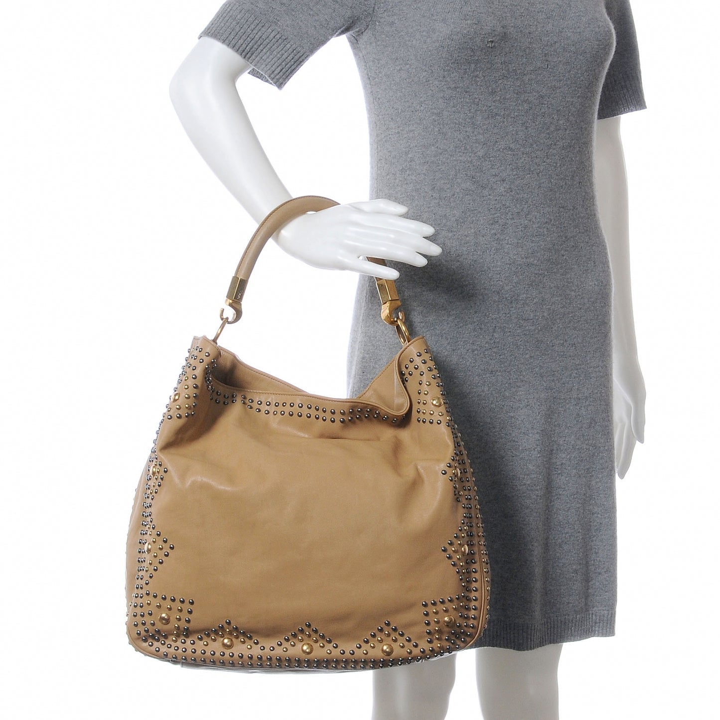 Leather Rock Studded Roady Beige