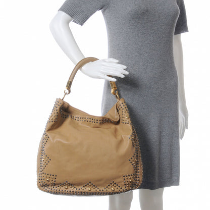 Saint Laurent Leather Rock Studded Roady Beige 2 of 7