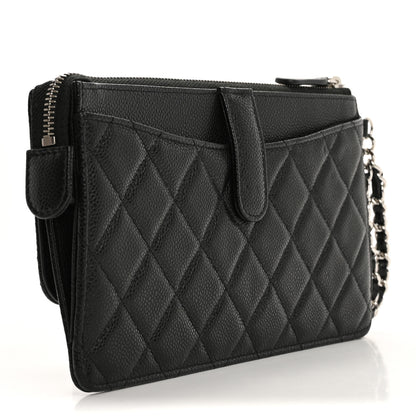 Chanel Caviar Quilted Classic Pouch With Handle Black 3 of 7