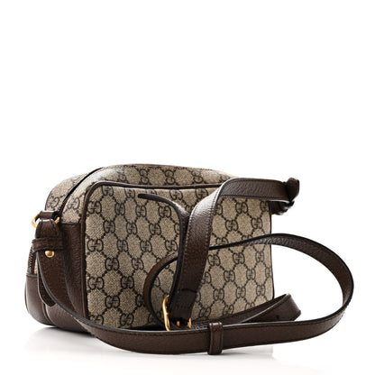 Gucci GG Supreme Monogram Calfskin Web Small Ophidia Messenger Bag Beige Ebony New Acero 3 of 11