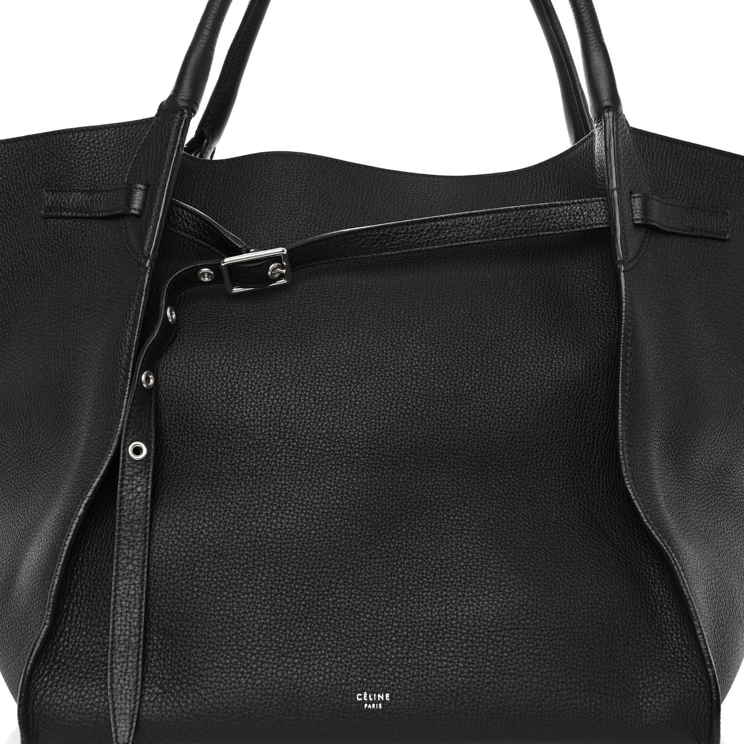 Supple Grained Calfskin Medium Big Bag Black