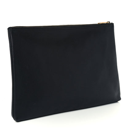 Gucci Pebbled Calfskin Large Logo Portfolio Clutch Black 3 of 11