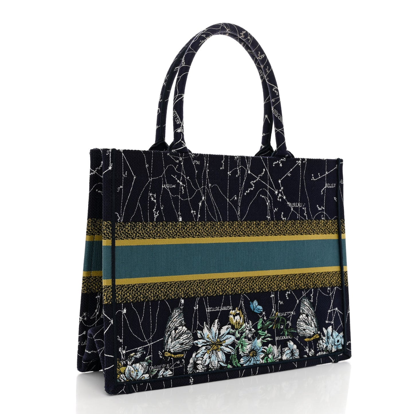 Canvas Embroidered Medium Zodiac Book Tote Blue Multicolor