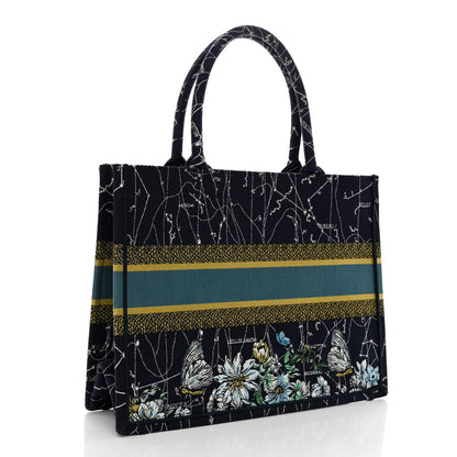 Christian Dior Canvas Embroidered Medium Zodiac Book Tote Blue Multicolor 3 of 9