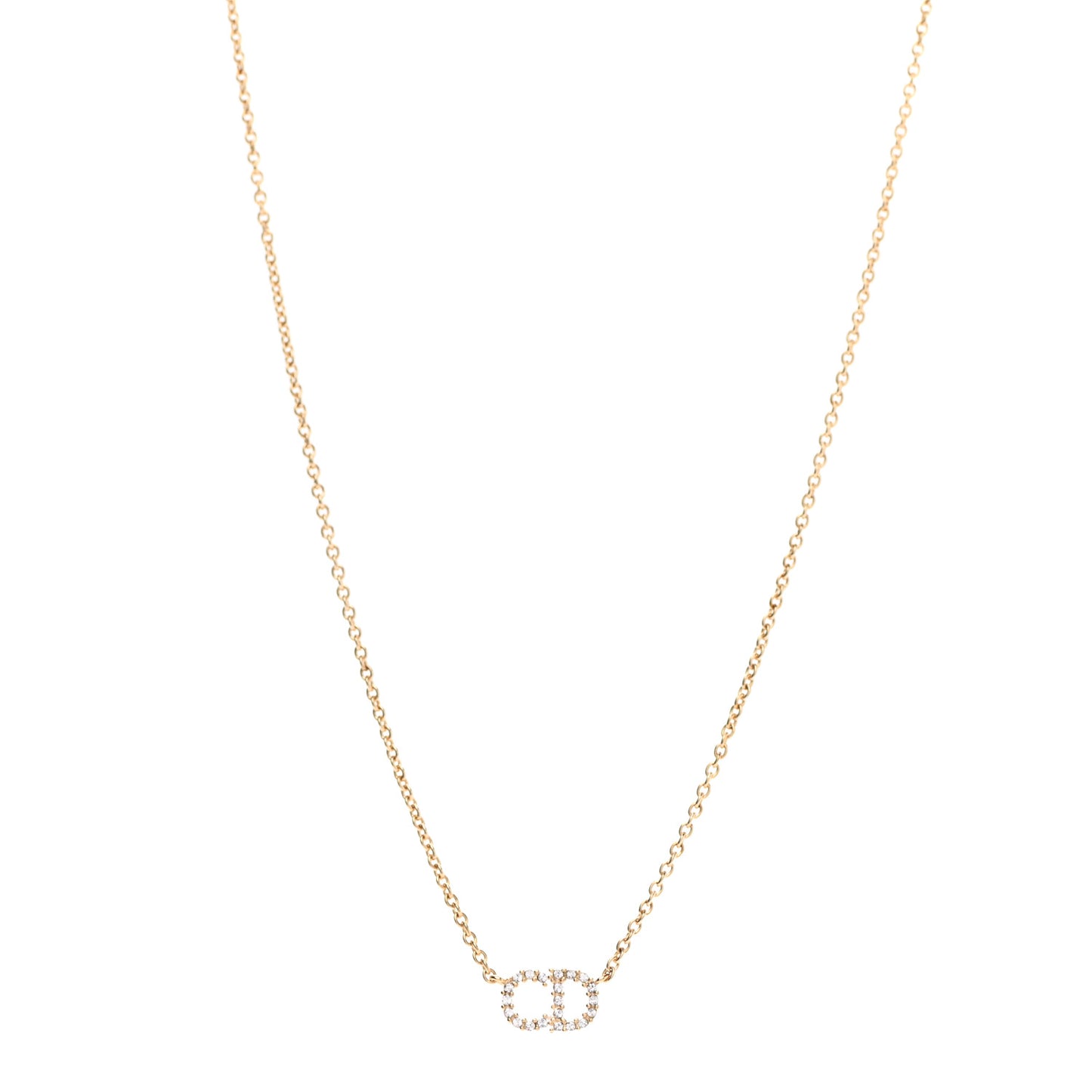 Metal Crystal Clair D Lune Necklace Gold