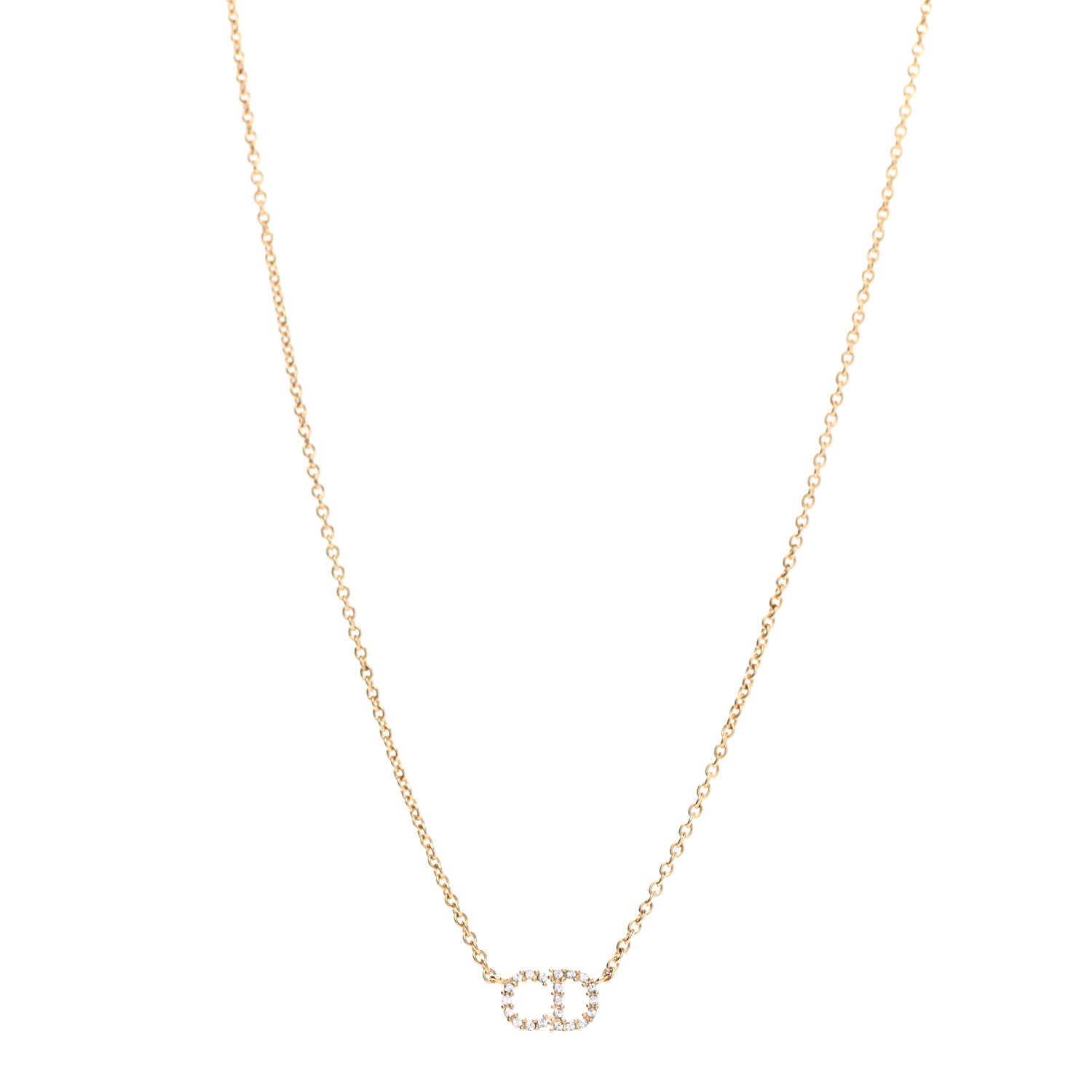 Christian Dior Metal Crystal Clair D Lune Necklace Gold 1 of 7