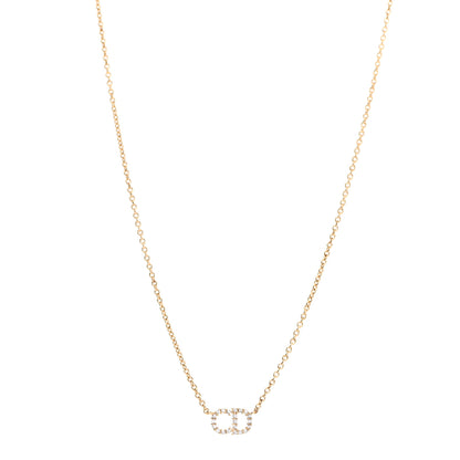 Christian Dior Metal Crystal Clair D Lune Necklace Gold 1 of 7