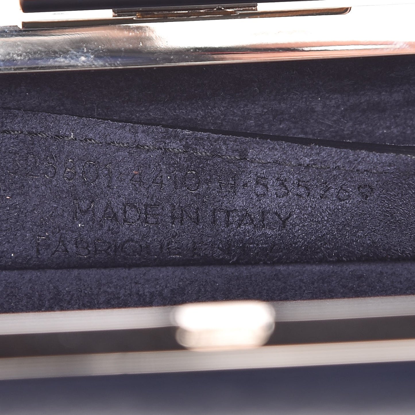 Calfskin Minaudiere Trapeze Clutch Bleu Persan