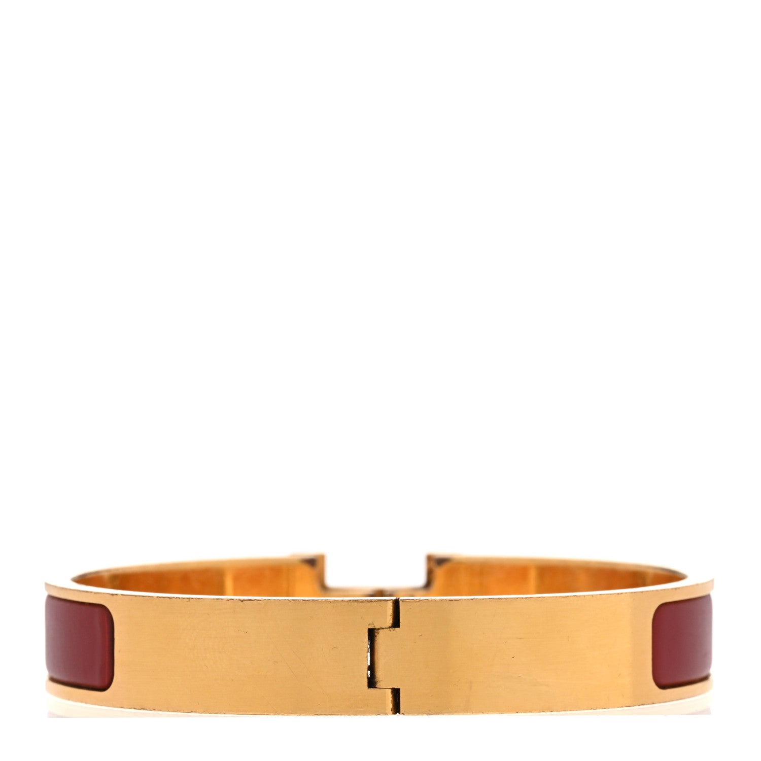 Hermes Matte Enamel Narrow Clic Clac HH Bracelet T4 Rouge H 3 of 5