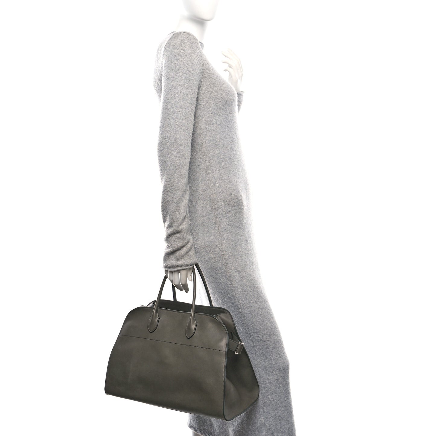 Polished Saddle Calfskin Soft Margaux 15 Koala Grey