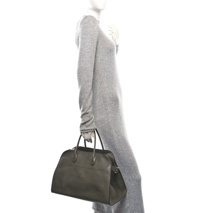 The Row Polished Saddle Calfskin Soft Margaux 15 Koala Grey 2 of 10