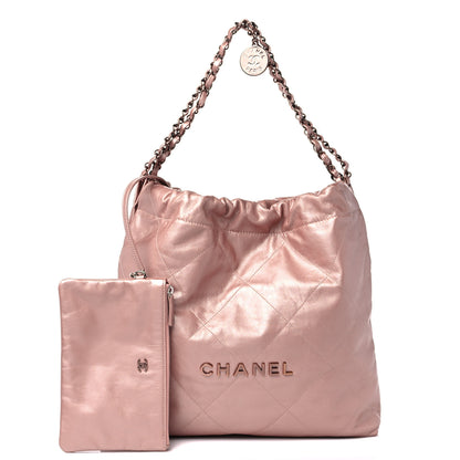Chanel Metallic Calfskin Quilted Chanel 22 Pink 1 of 11