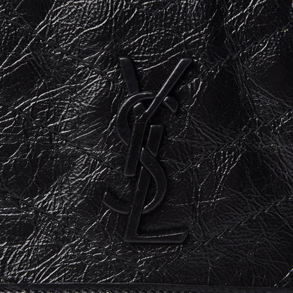 Saint Laurent Crinkled Calfskin Matelasse Monogram Niki Chain Wallet Black 8 of 11