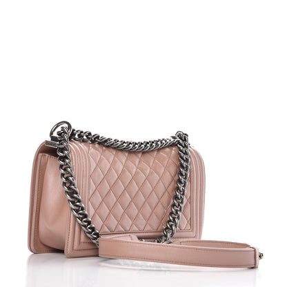 Chanel Metallic Calfskin Medium Boy Flap Pink 3 of 14