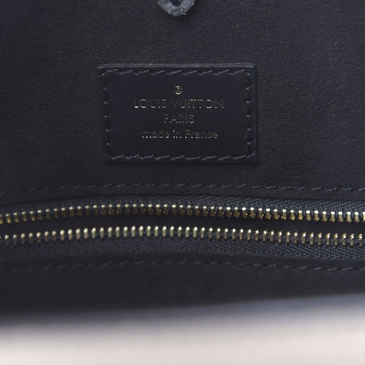 Calfskin Monogram Fold Tote Black Khaki Cream
