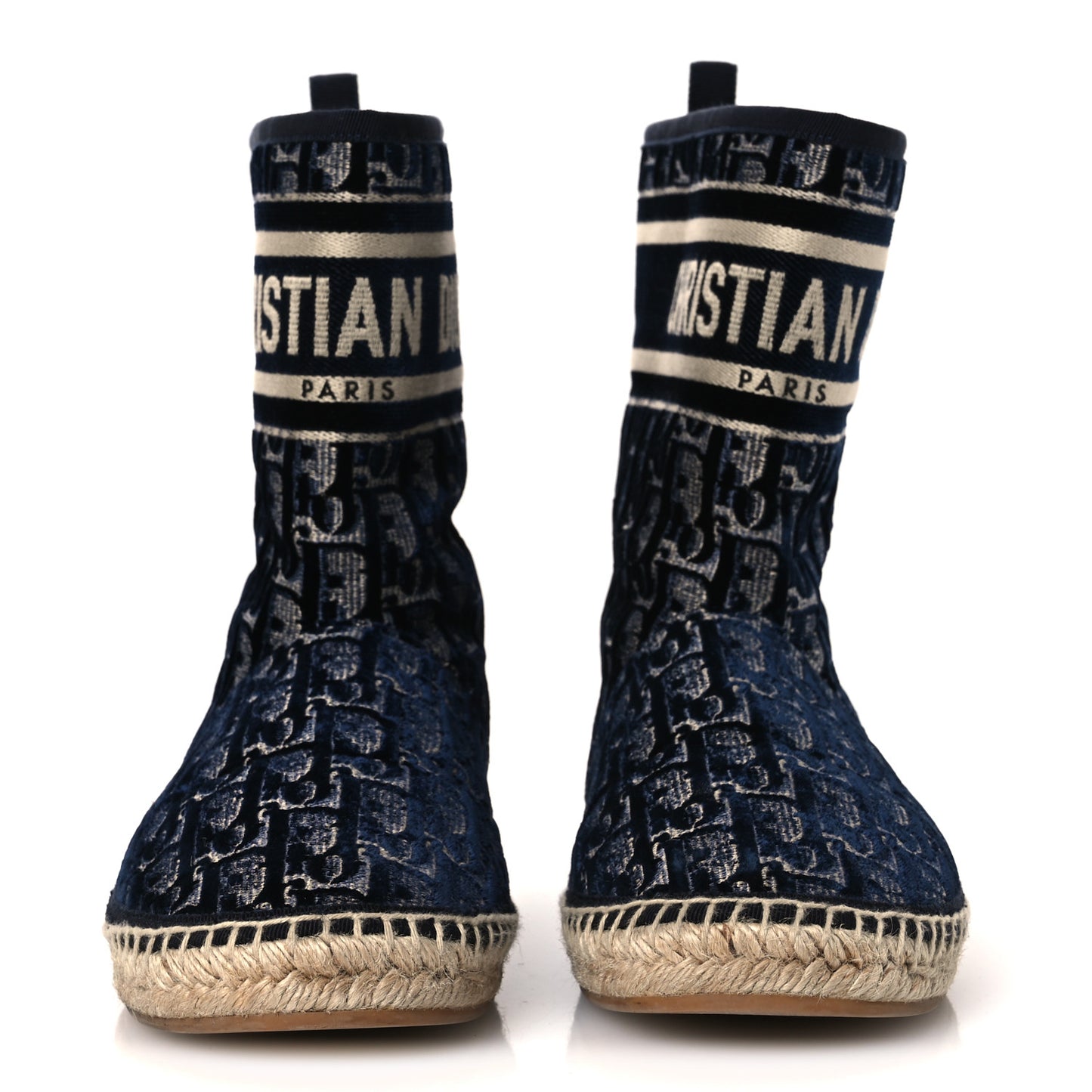 Velvet Oblique Granville Espadrille Boots 38.5 Deep Blue