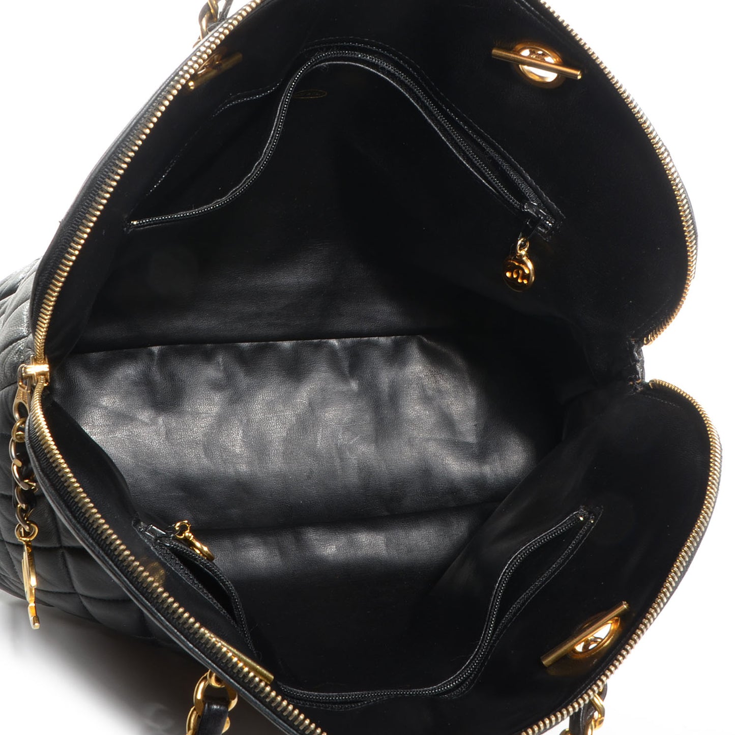 Lambskin Quilted Shoulder Bag Black